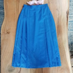 Vintage A Line Pleated Midi Skirt - Sz 2